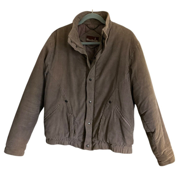 Woodlands Men's Large Vintage Jacket Corduroy Quilted David Peyser Snap Pockets - Picture 1 of 13